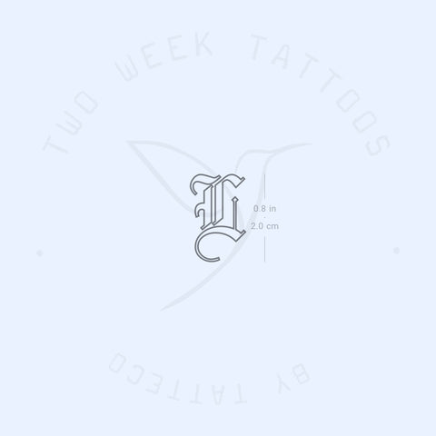 L Gothic Outline Semi-Permanent Tattoo - Set of 2