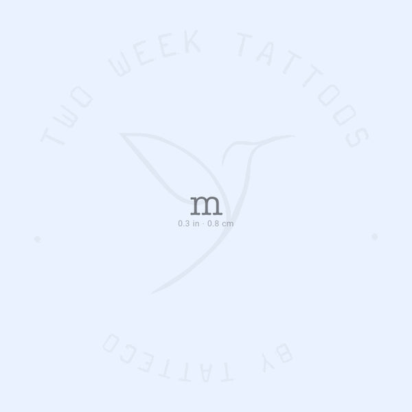 M Typewriter Lowercase Semi-Permanent Tattoo - Set of 2