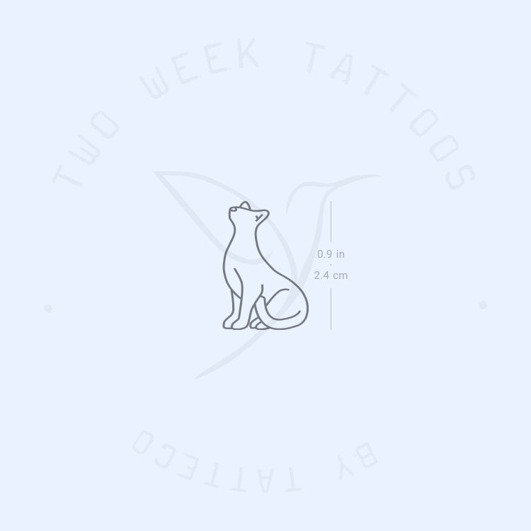 Standing Cat Semi-Permanent Tattoo - Set of 2