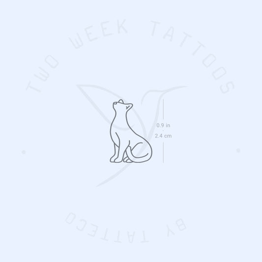 Tatuaje semipermanente de gato de pie (juego de 2)