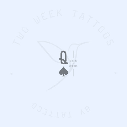 Tatuaje semipermanente de la Reina de Picas - Juego de 2