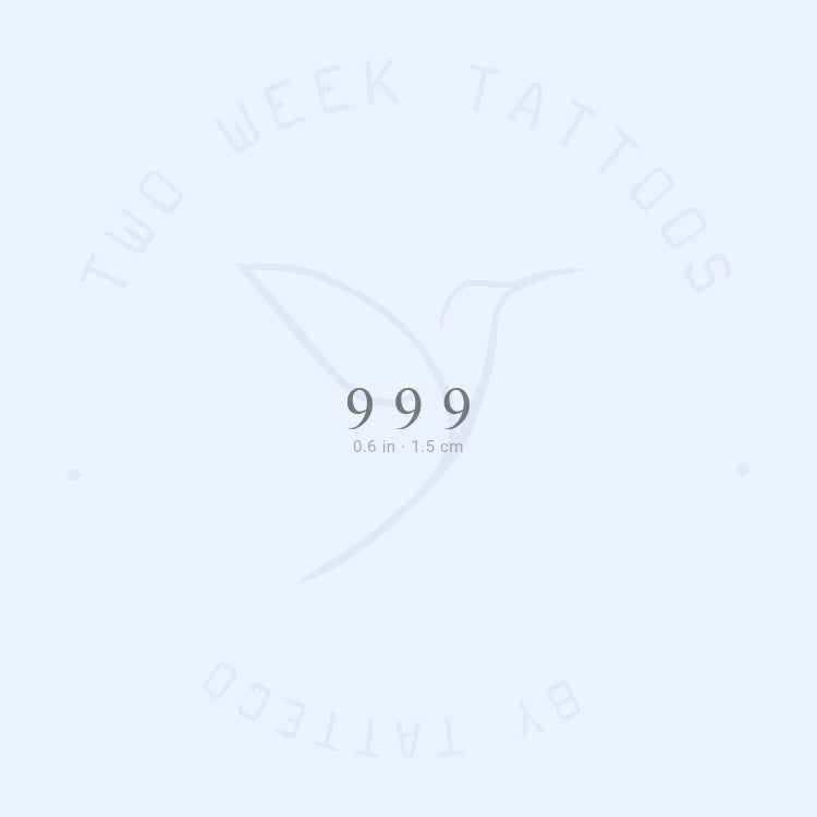 Tatuaje semipermanente pequeño 999 - Juego de 2