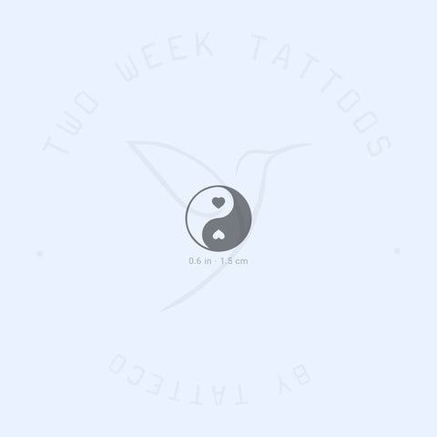 Heart Yin Yang Semi-Permanent Tattoo - Set of 2