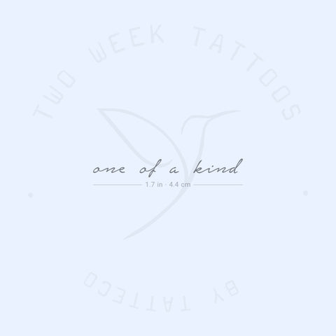 One Of A Kind Semi-Permanent Tattoo - Set of 2