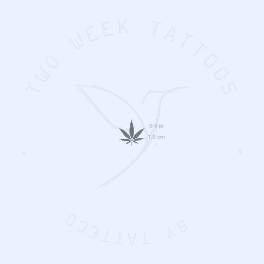 Tatuaje semipermanente de hoja de marihuana pequeña (juego de 2)