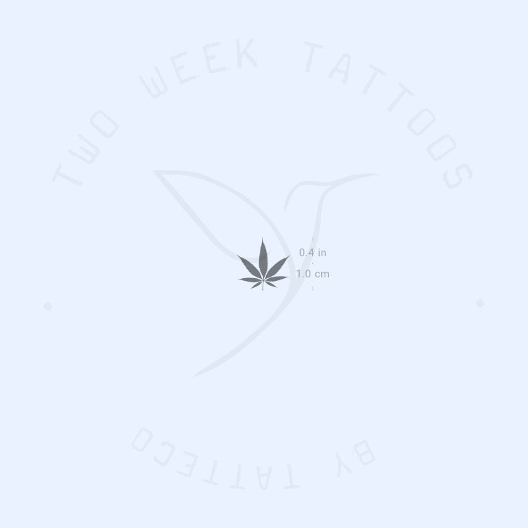 Small Marijuana Leaf Semi-Permanent Tattoo - Set of 2