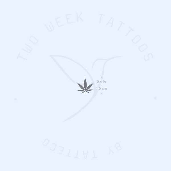 Small Marijuana Leaf Semi-Permanent Tattoo - Set of 2