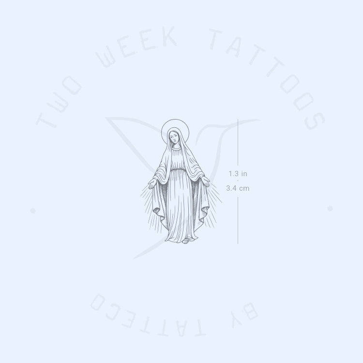 Virgin Mary Semi-Permanent Tattoo - Set of 2