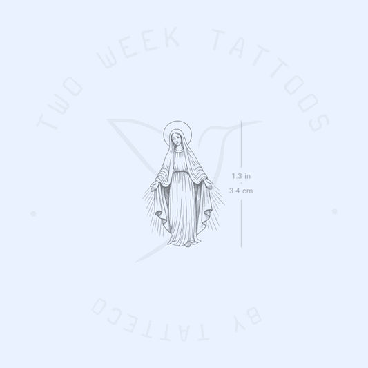 Virgin Mary Semi-Permanent Tattoo - Set of 2