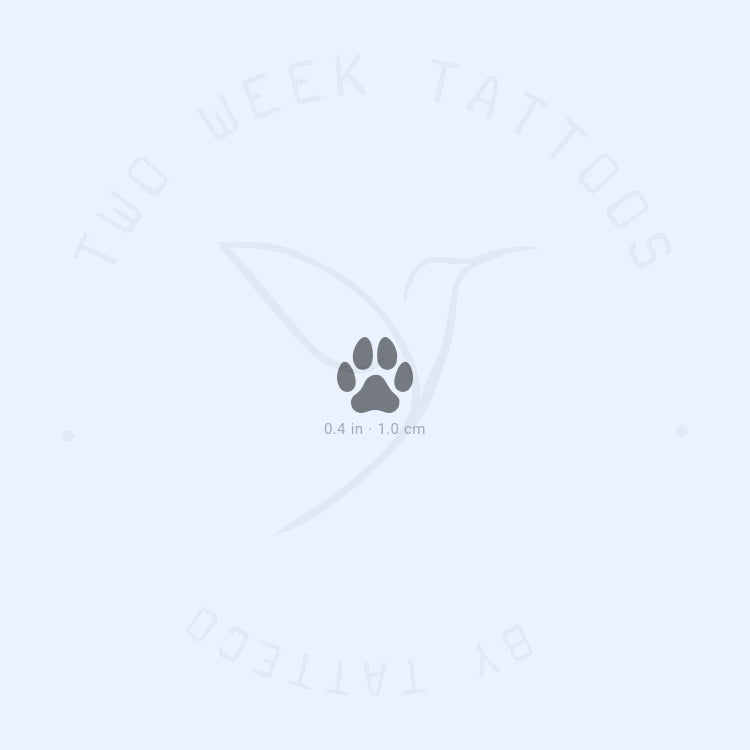 Small Dog Paw Semi-Permanent Tattoo - Set of 2