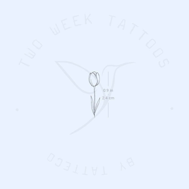 Small Tulip Semi-Permanent Tattoo - Set of 2