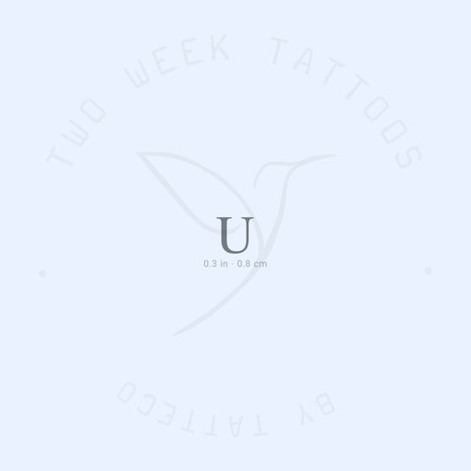 Tatuaje semipermanente en mayúsculas con serifa U (juego de 2)