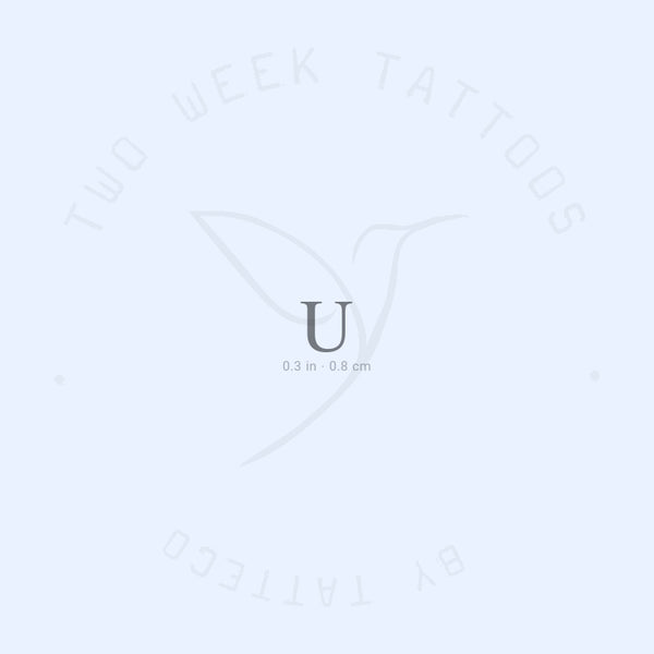 U Serif Uppercase Semi-Permanent Tattoo - Set of 2