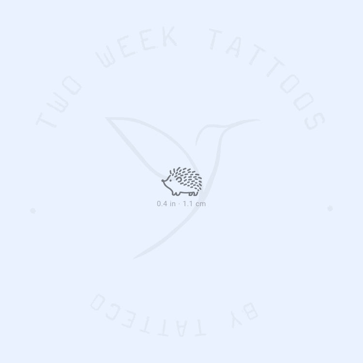 Minimalist Hedgehog Semi-Permanent Tattoo - Set of 2