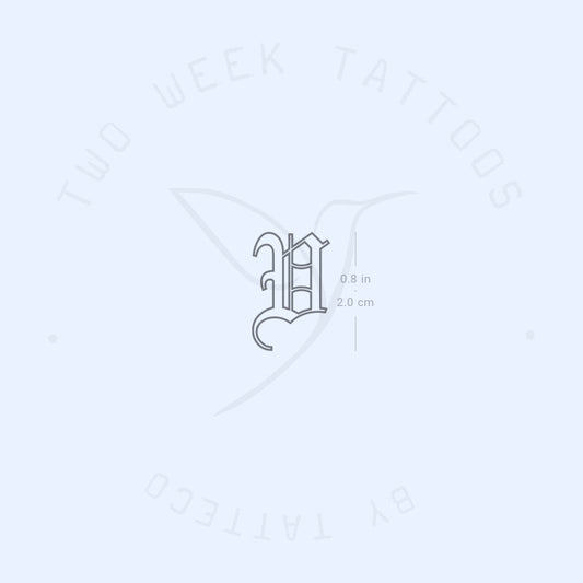 Tatuaje semipermanente de contorno gótico en forma de V (juego de 2)