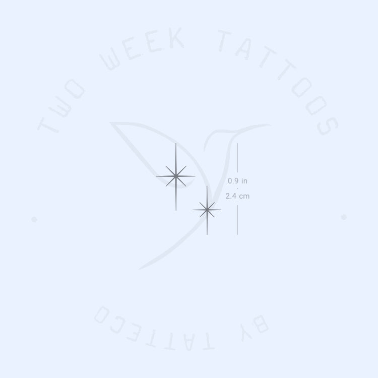 Tatuaje semipermanente de pareja de estrellas brillantes (juego de 2)