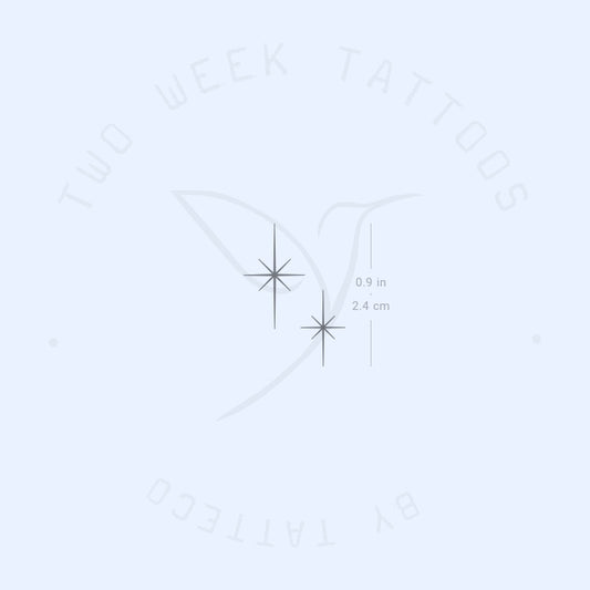Tatuaje semipermanente de pareja de estrellas brillantes (juego de 2)