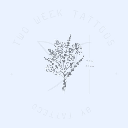 Bouquet Semi-Permanent Tattoo - Set of 2