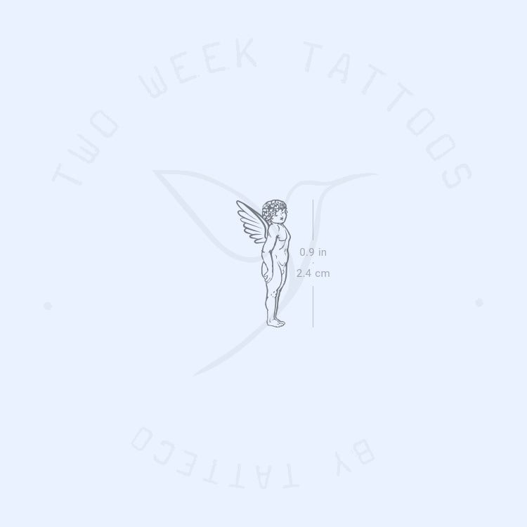 Tatuaje semipermanente de ángel pequeño - Juego de 2