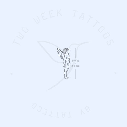 Tatuaje semipermanente de ángel pequeño - Juego de 2