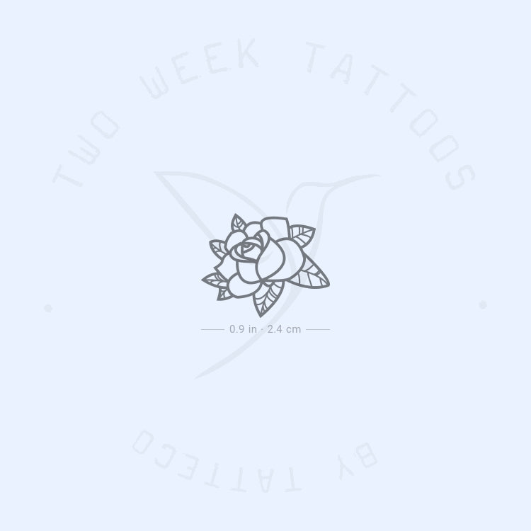 Rose Head Semi-Permanent Tattoo - Set of 2