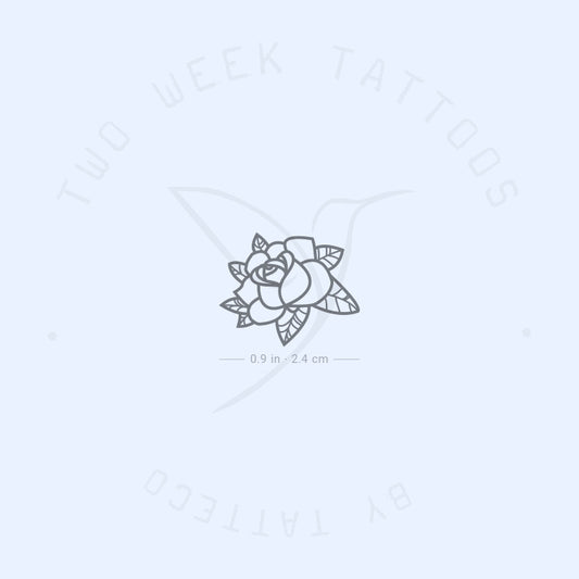 Tatuaje semipermanente de cabeza de rosa - Juego de 2