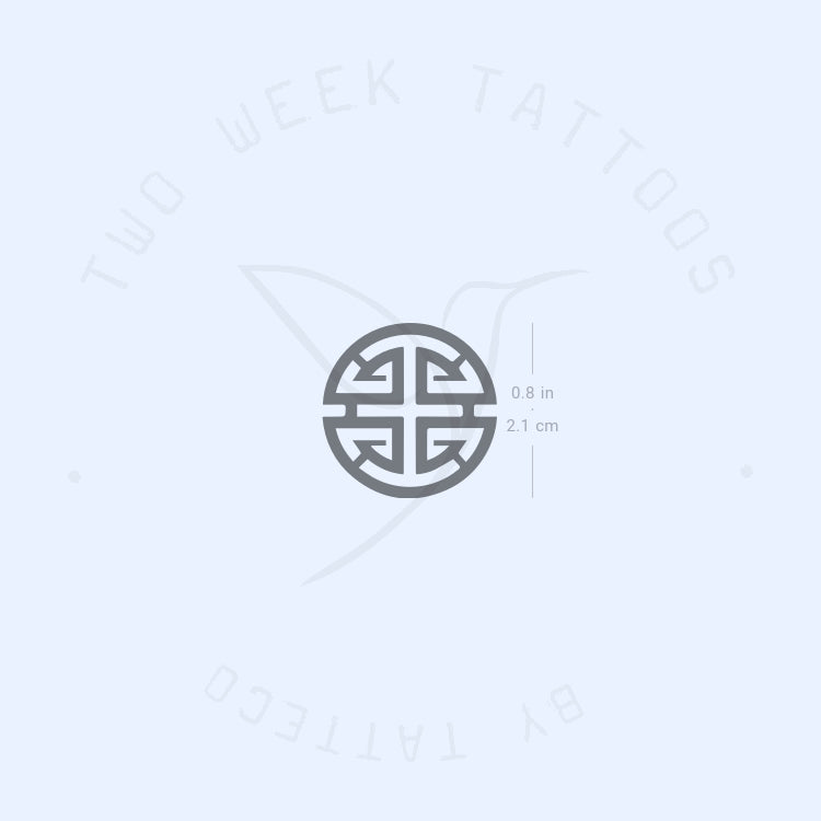 Tatuaje semipermanente del símbolo Fu - Juego de 2