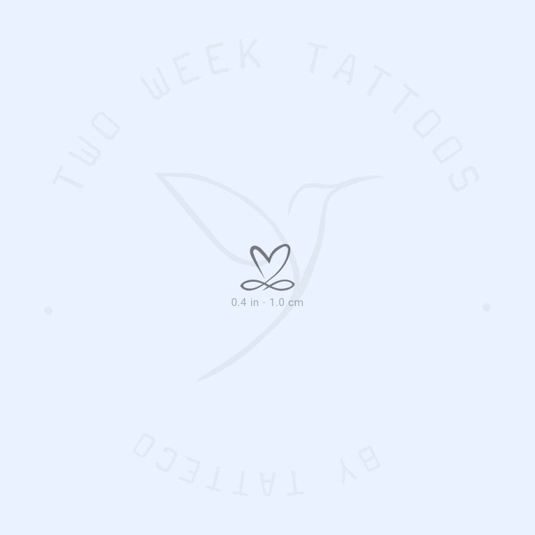 Tatuaje semipermanente de corazón infinito diminuto (juego de 2)