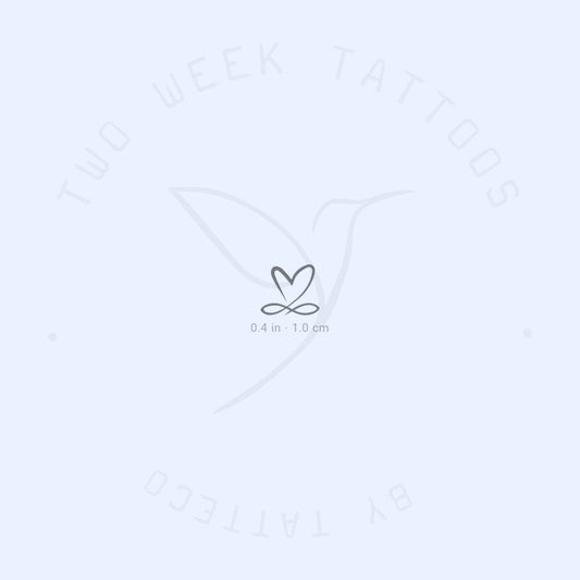 Tatuaje semipermanente de corazón infinito diminuto (juego de 2)