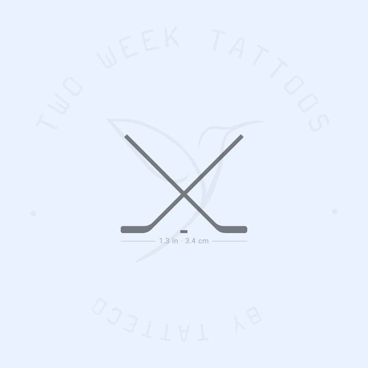 Hockey Sticks Semi-Permanent Tattoo - Set of 2
