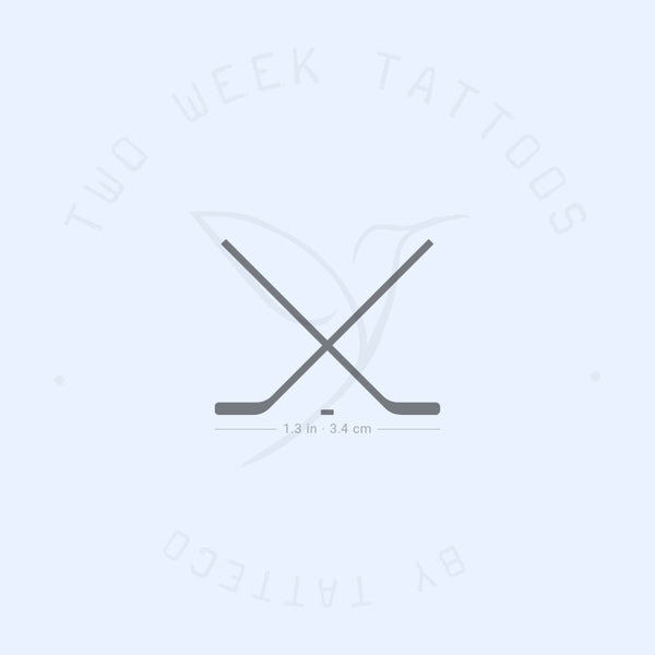 Hockey Sticks Semi-Permanent Tattoo - Set of 2