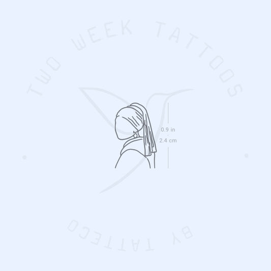 Tatuaje semipermanente de La joven de la perla (juego de 2)