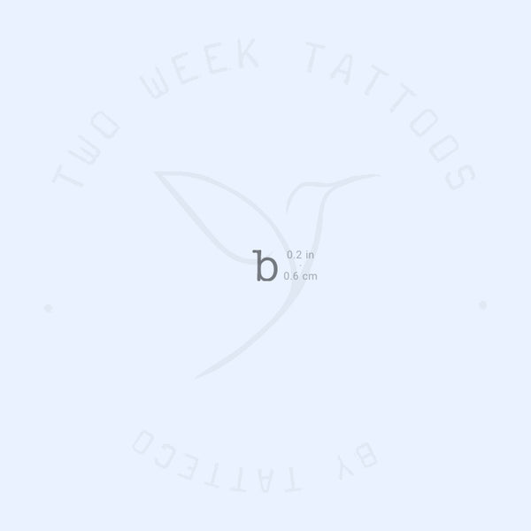 B Typewriter Lowercase Semi-Permanent Tattoo - Set of 2