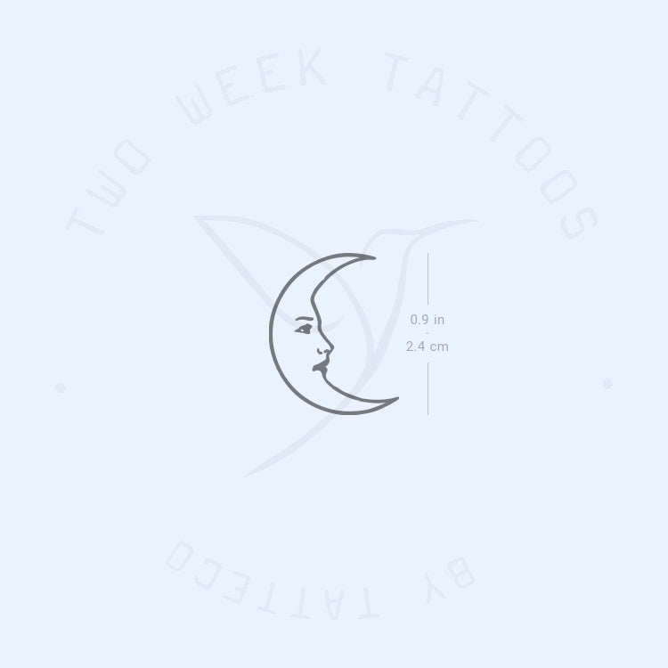 Crescent Moon Face Semi-Permanent Tattoo - Set of 2