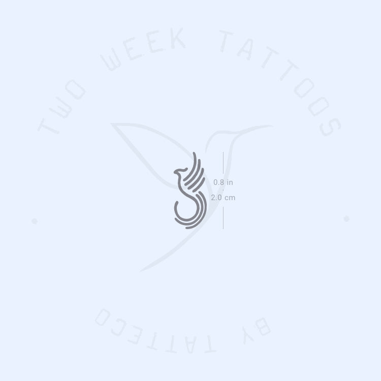 Minimalist Phoenix Semi-Permanent Tattoo - Set of 2