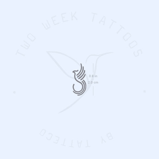 Minimalist Phoenix Semi-Permanent Tattoo - Set of 2
