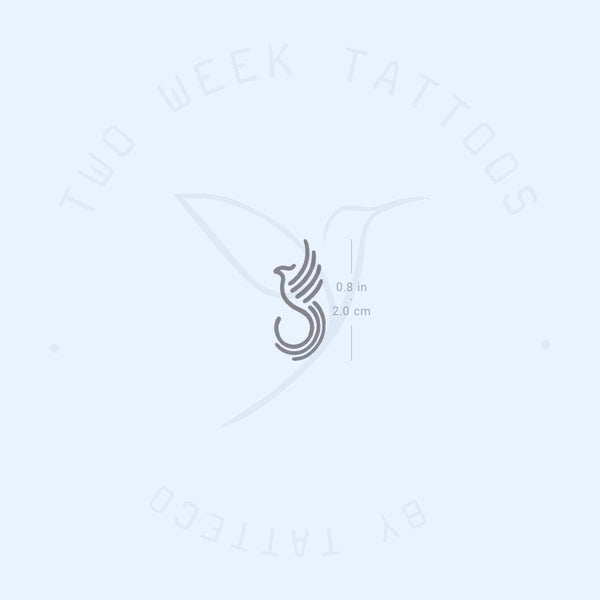 Minimalist Phoenix Semi-Permanent Tattoo - Set of 2