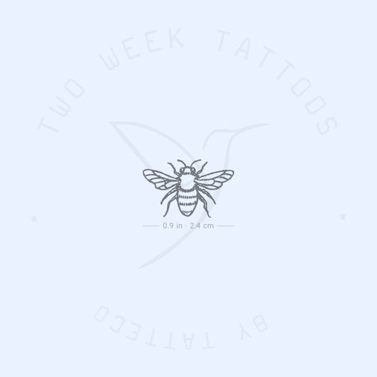 Tatuaje semipermanente de abeja dibujada a mano (juego de 2)