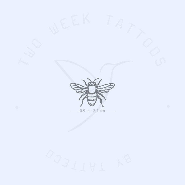 Little Hand-drawn Bee Semi-Permanent Tattoo - Set of 2