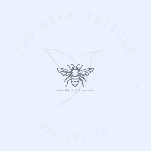 Little Hand-drawn Bee Semi-Permanent Tattoo - Set of 2