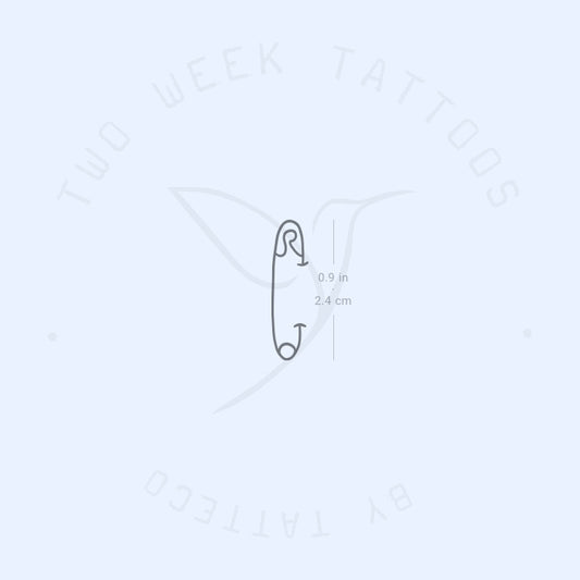 Small Safety Pin Semi-Permanent Tattoo - Set of 2