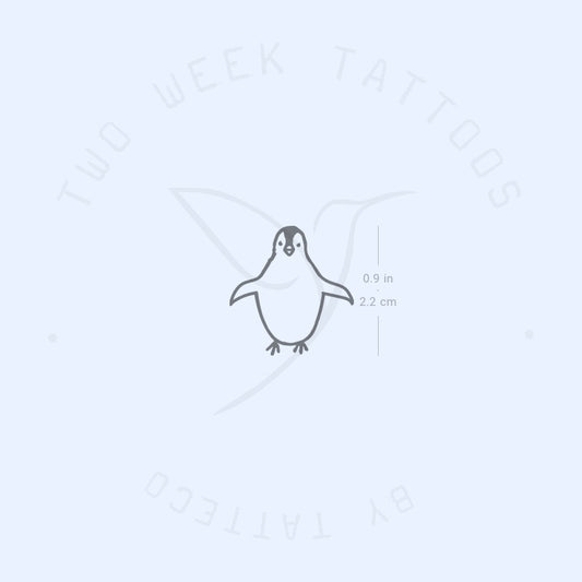 Tatuaje semipermanente de pingüino - Juego de 2