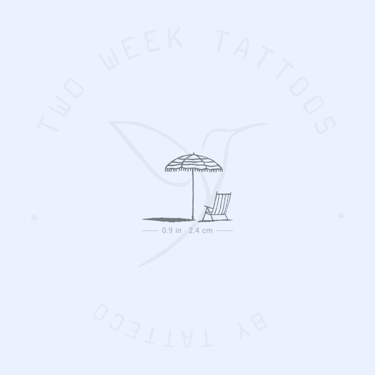 Parasol And Beach Chair Semi-Permanent Tattoo - Set of 2