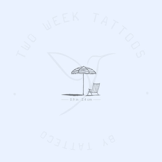 Parasol And Beach Chair Semi-Permanent Tattoo - Set of 2