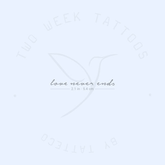 Love Never Ends Semi-Permanent Tattoo - Set of 2