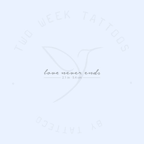Love Never Ends Semi-Permanent Tattoo - Set of 2