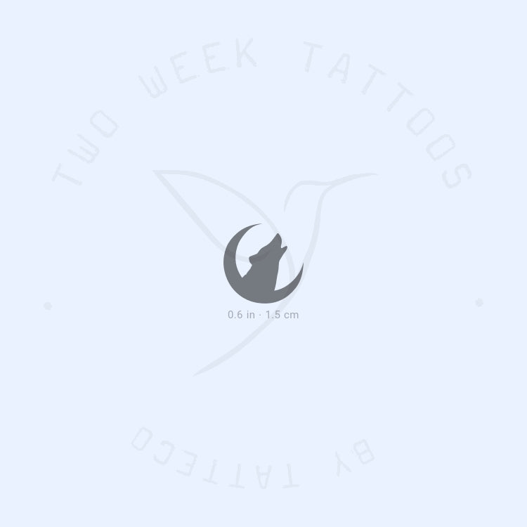 Moon And Wolf Semi-Permanent Tattoo - Set of 2