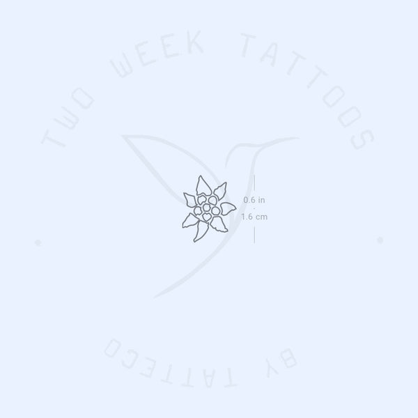 Edelweiss Outline Semi-Permanent Tattoo - Set of 2