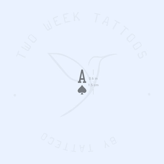 Tatuaje semipermanente pequeño de as de espadas (juego de 2)