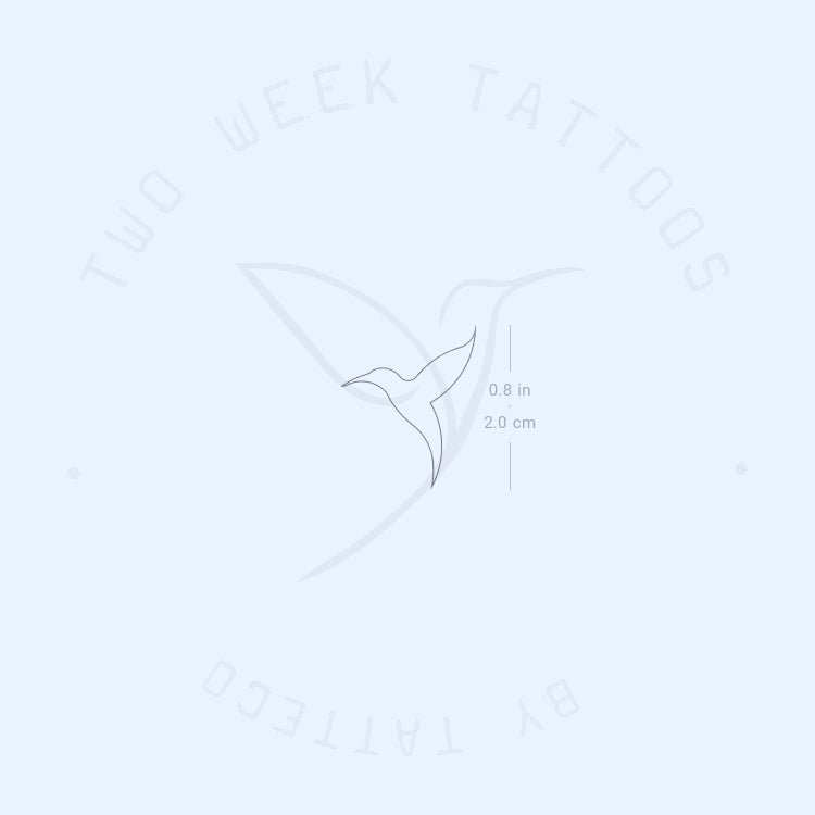 Little Fine Line Hummingbird Semi-Permanent Tattoo - Set of 2